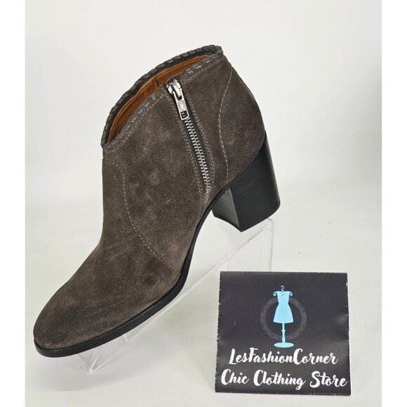 Frye Women's Smokey Gray Suede Nora Whipstiched Ankle Bootie Size 9.5 180 - Picture 15 of 16